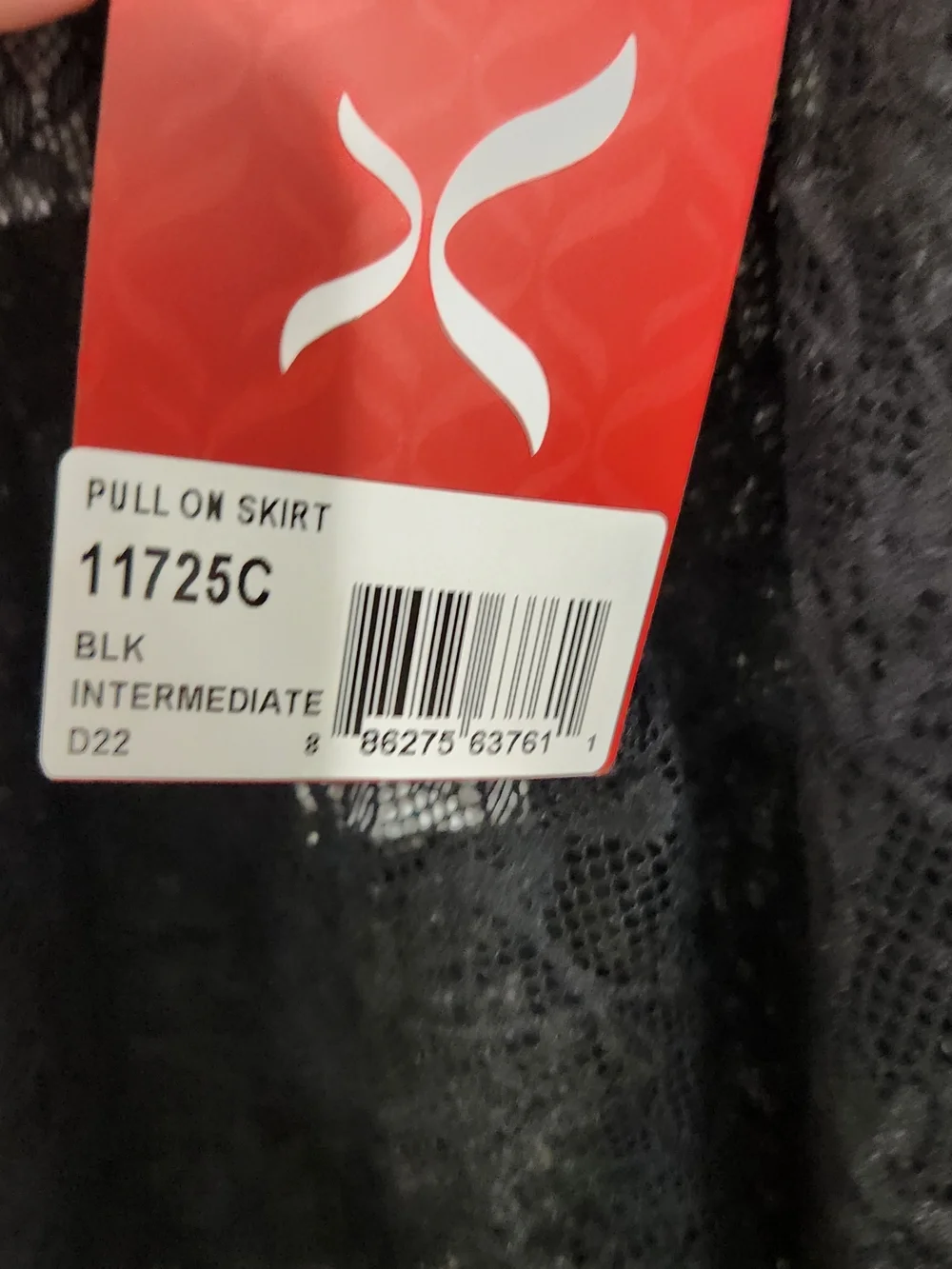 Capezio Black Lace Dance Skirt with Waist Bow